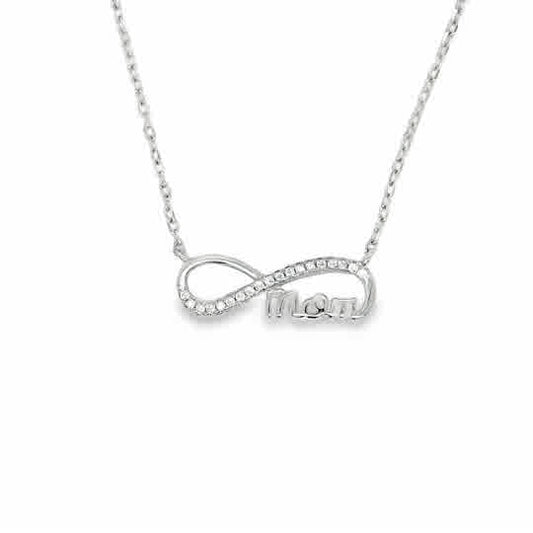 Sterling Silver CZ Infinity 'Mom' Necklet