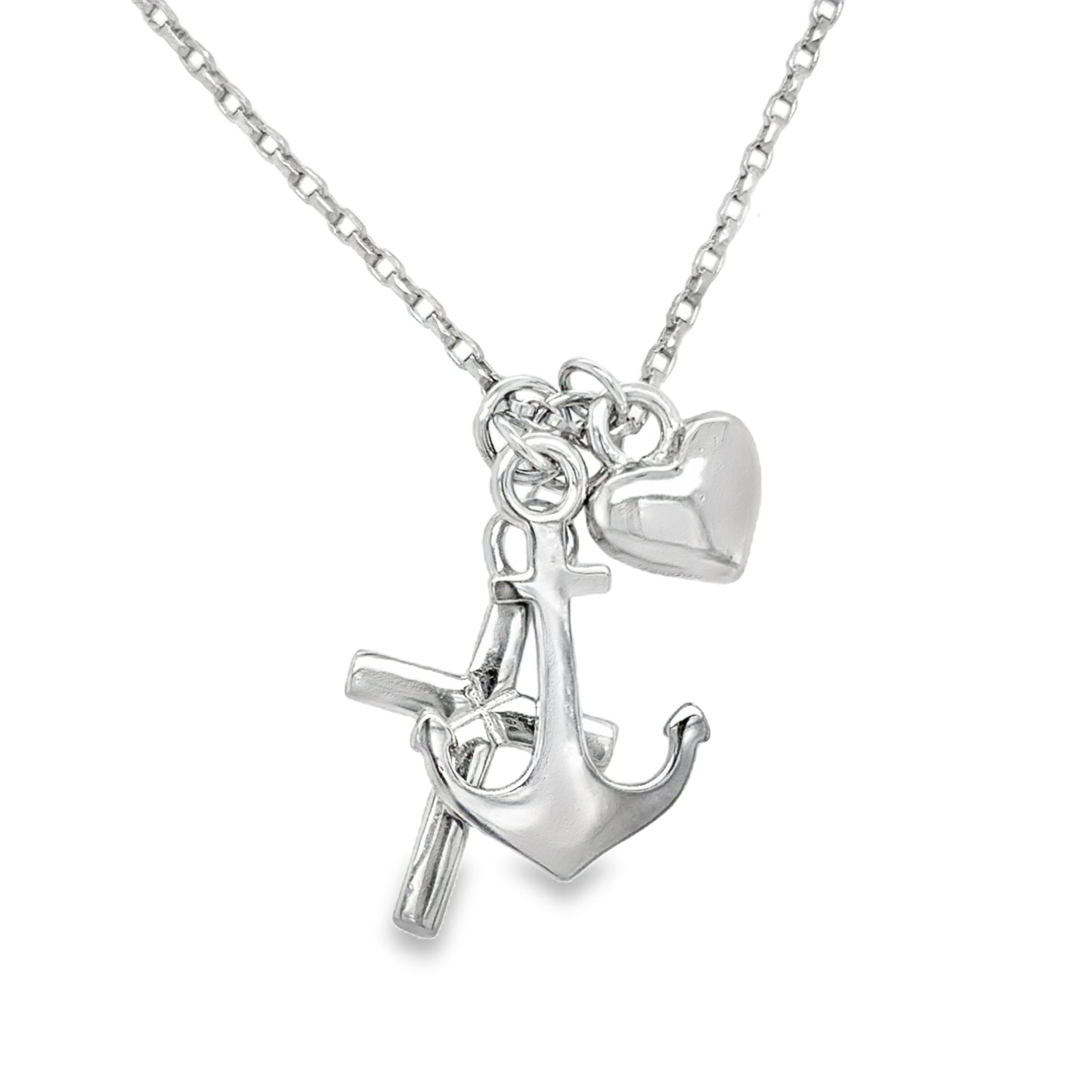 Sterling Silver Faith Hope Charity Pendant