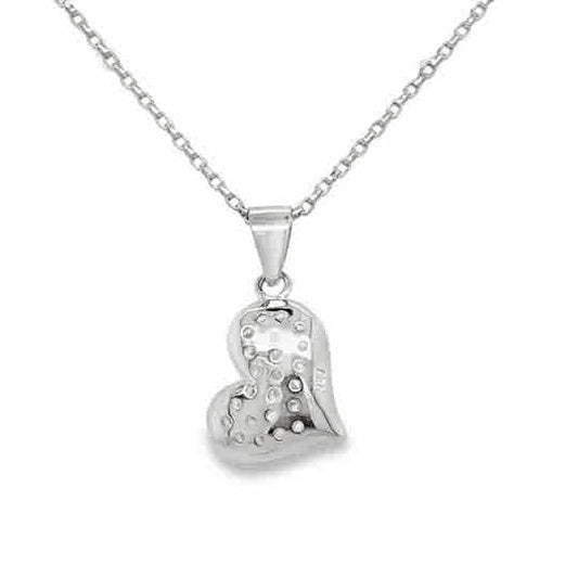 Sterling Silver CZ Heart Pendant