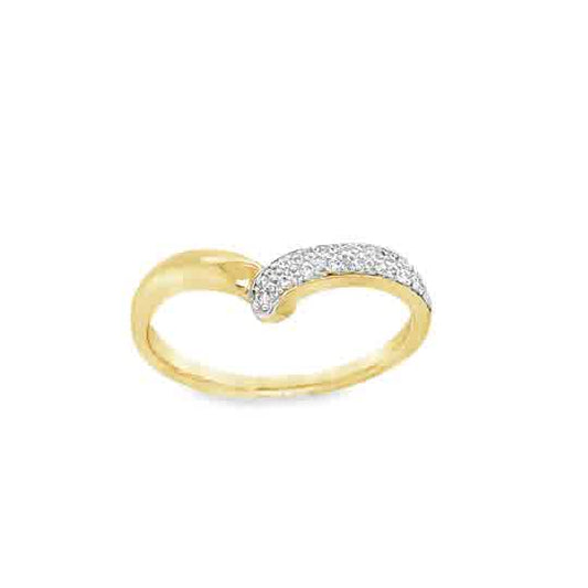 9ct Cubic Zirocnia Wish Bone Ring