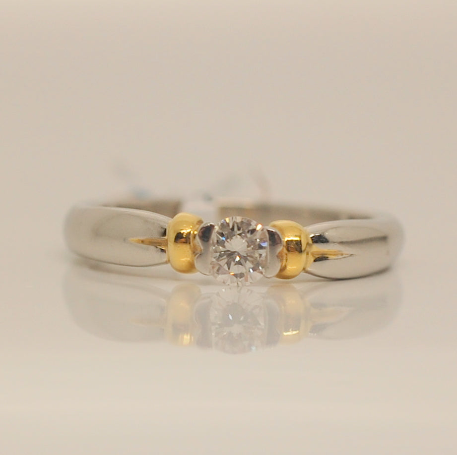 Platinum Brilliant Cut Solitaire Diamond Ring .33ct
