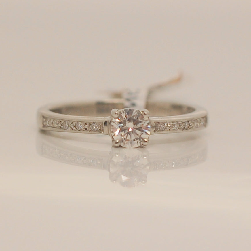 Platinum Brilliant Cut Solitaire Diamond Ring .33ct