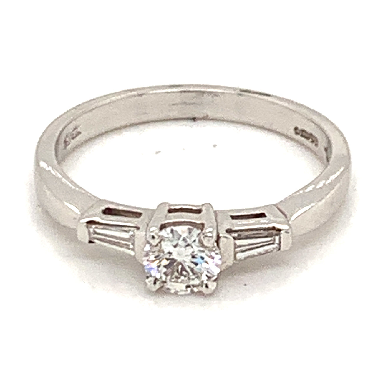 Platinum Brilliant Cut Solitaire Diamond Ring .52ct