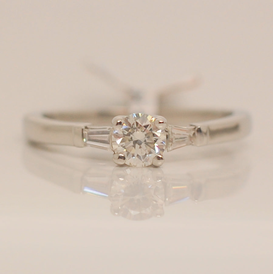 Platinum Brilliant Cut Solitaire Diamond Ring .43ct