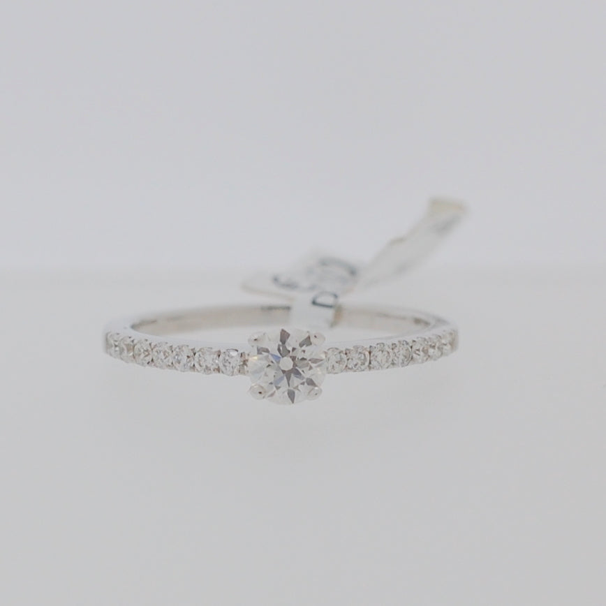 18ct White Gold Brilliant Cut Solitaire Diamond Ring .46ct