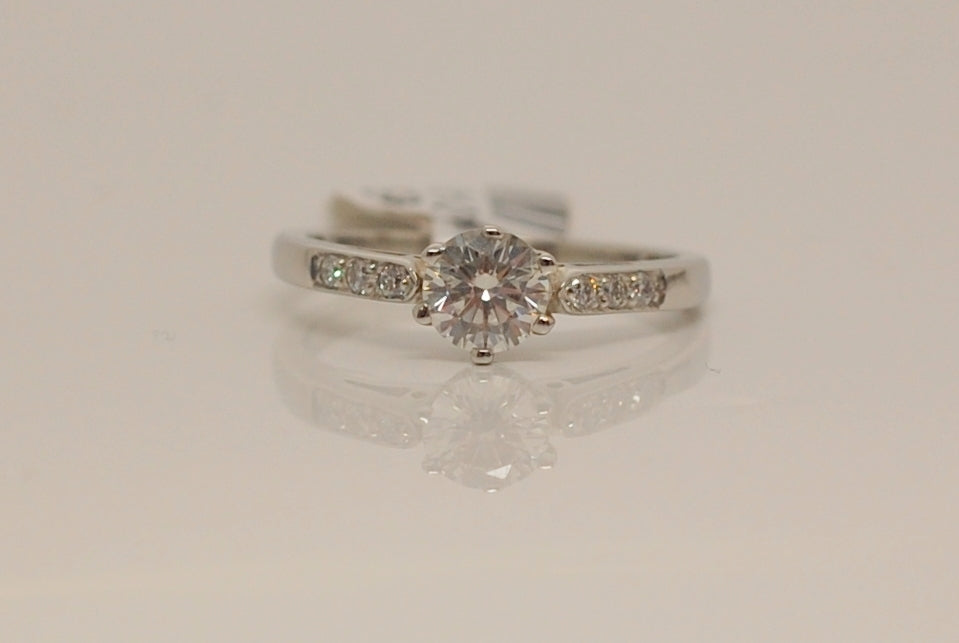 Platinum Brilliant Cut Solitaire Diamond Ring .60ct
