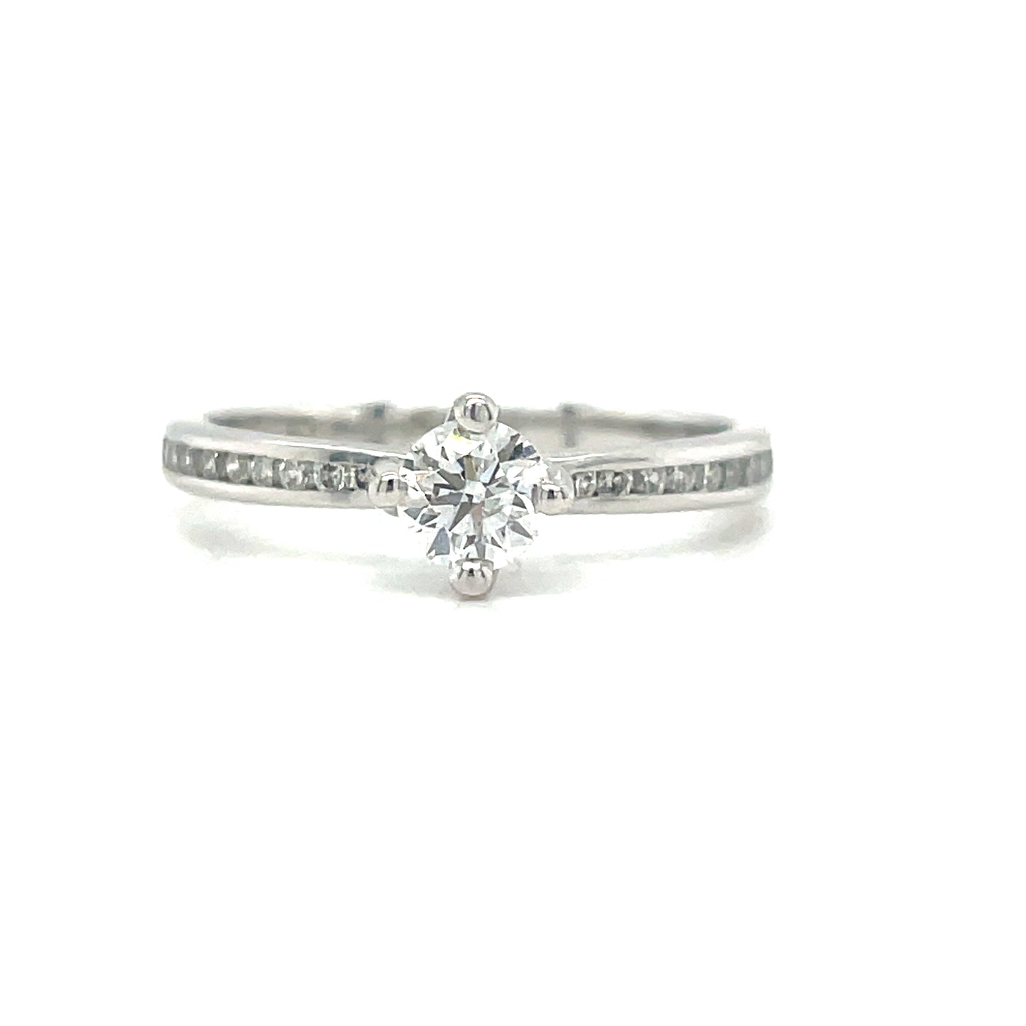 18ct White Gold Brilliant Cut Solitaire Diamond Ring .45ct