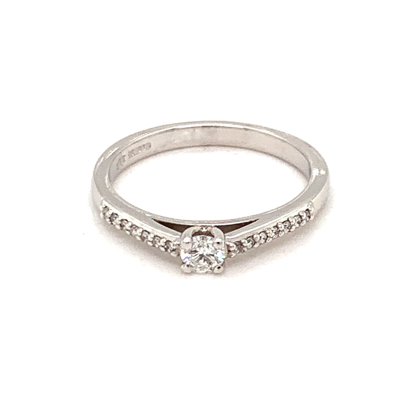 18ct White Gold Brilliant Cut Solitaire Diamond Ring .29ct