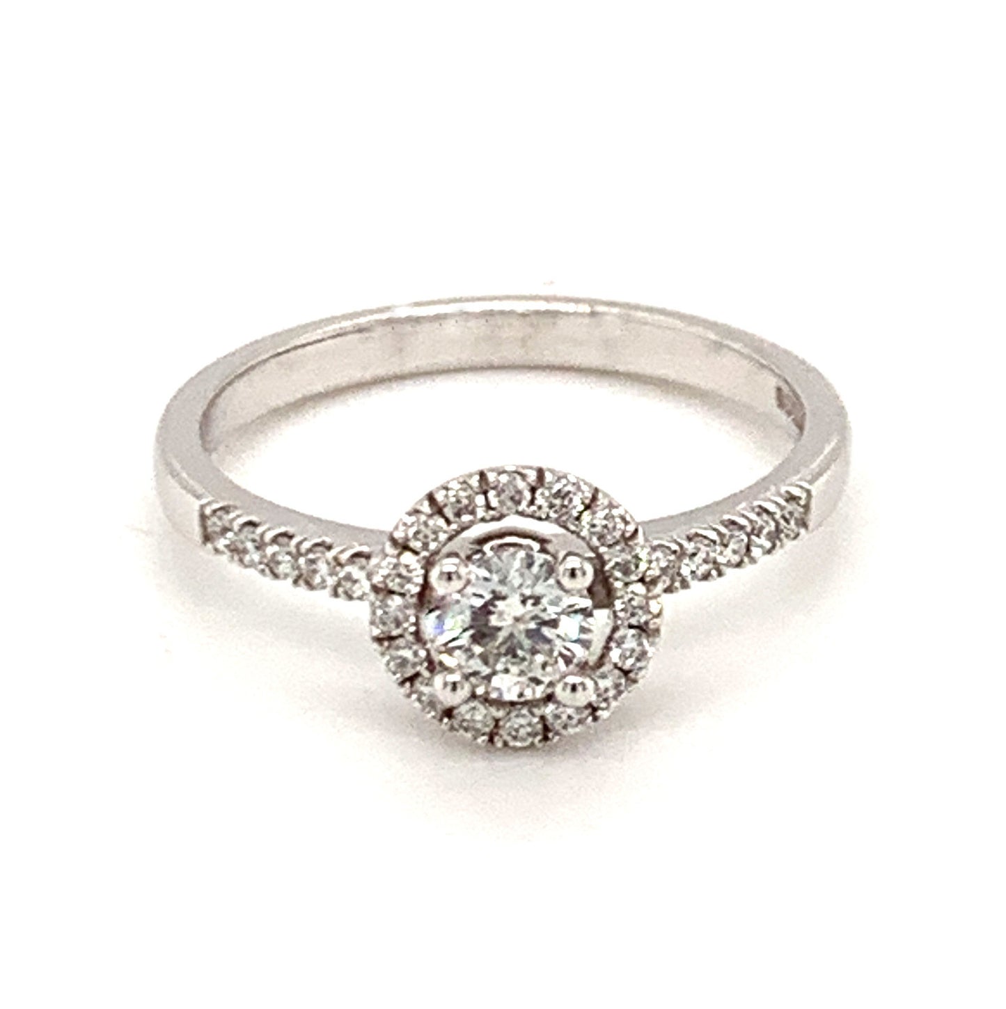 18ct White Gold Brilliant Cut Solitaire Diamond Ring .50ct