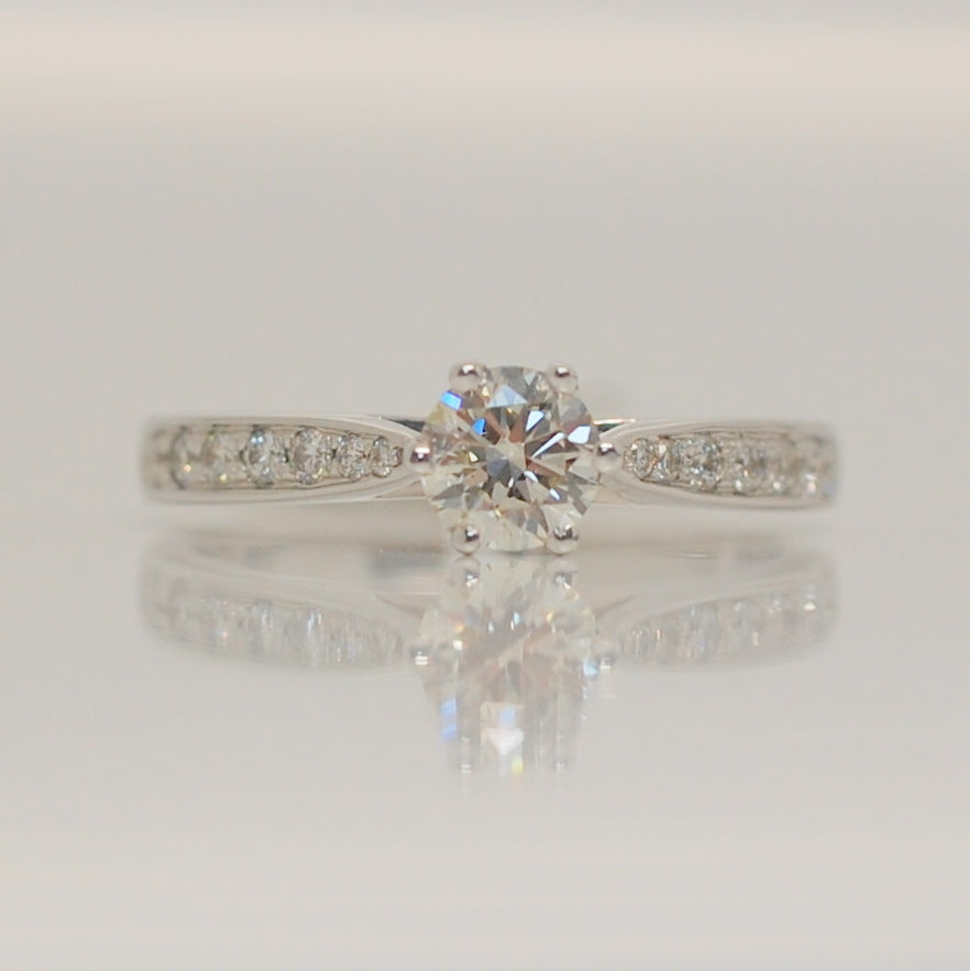 18ct White Gold Solitaire .55ct Diamond Ring