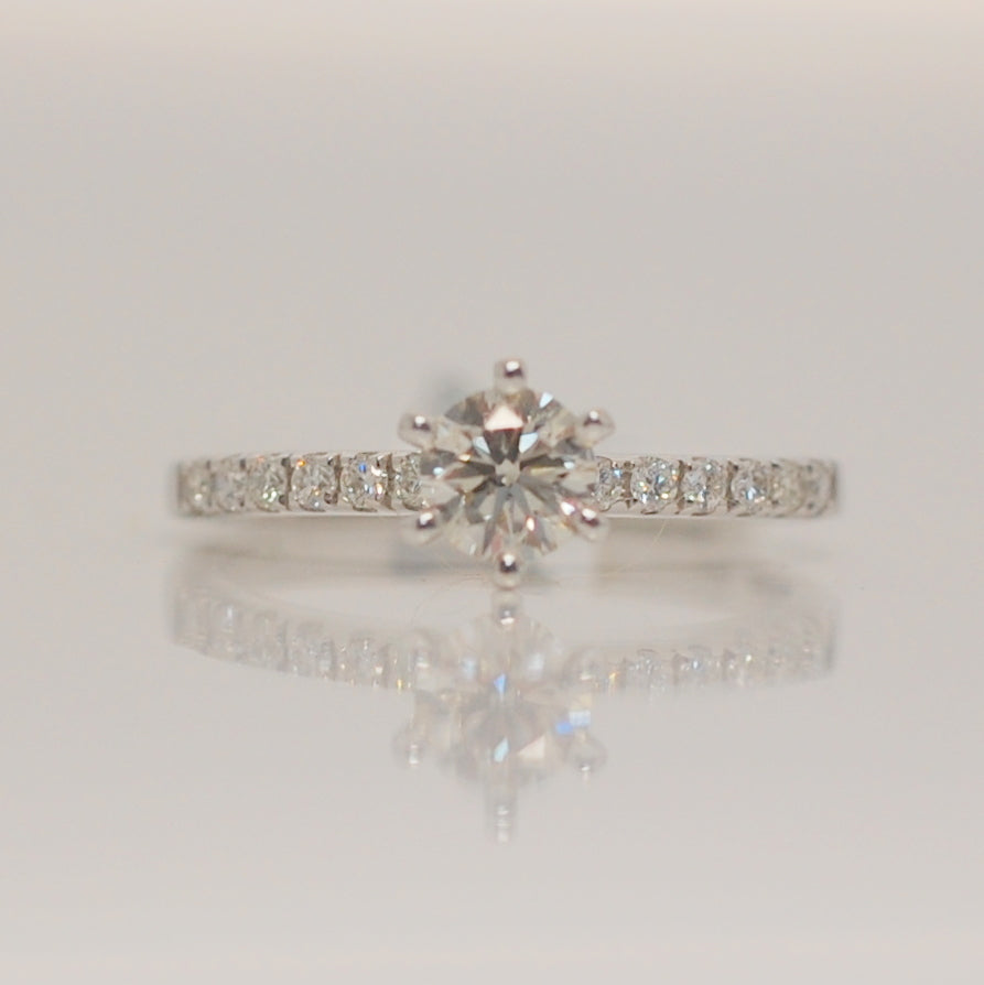 18ct White Gold Solitaire .56ct Diamond Ring