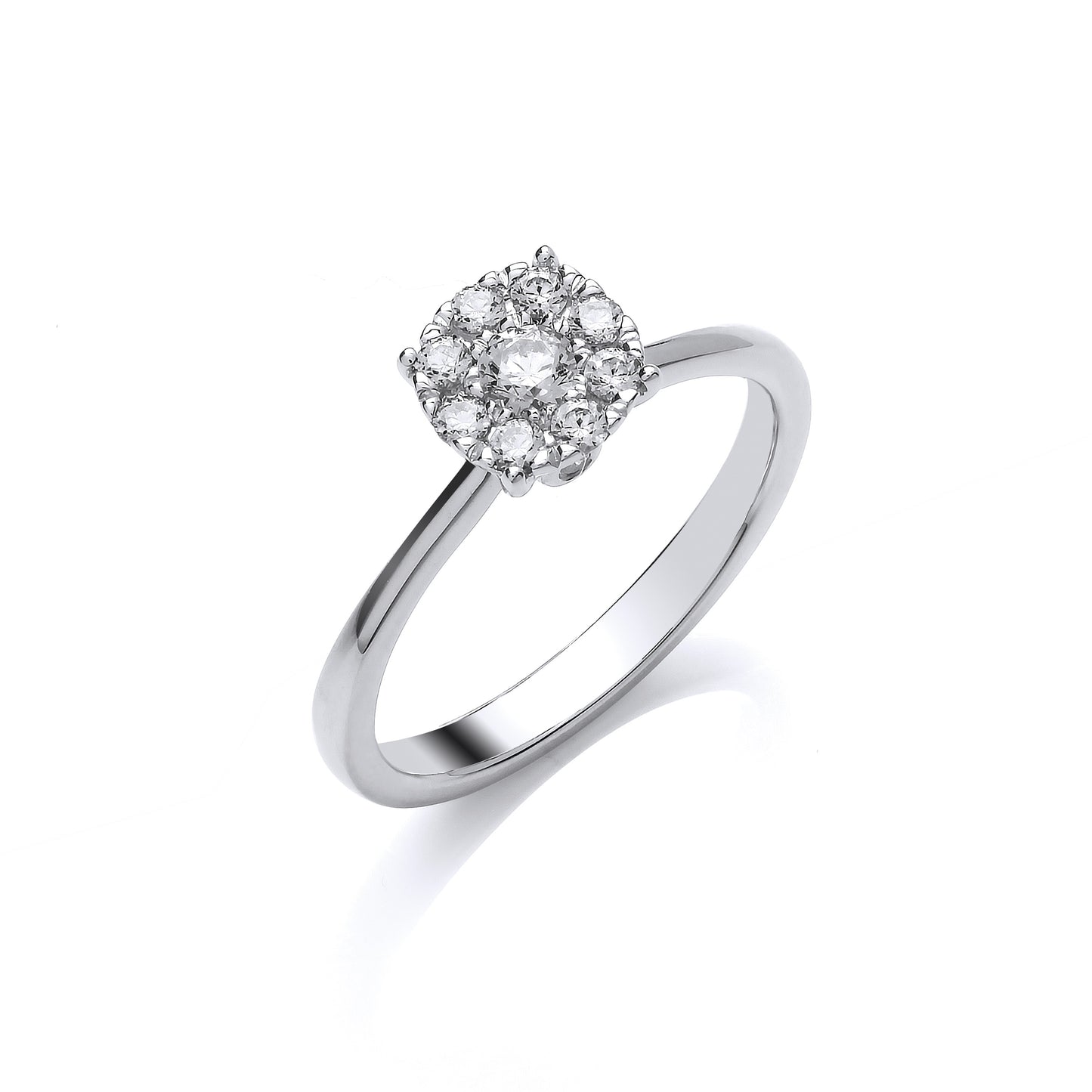 9ct White Gold Solitaire .33ct Diamond Ring