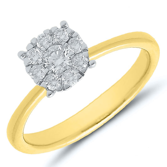 9ct Gold Solitaire Diamond Ring .33ct