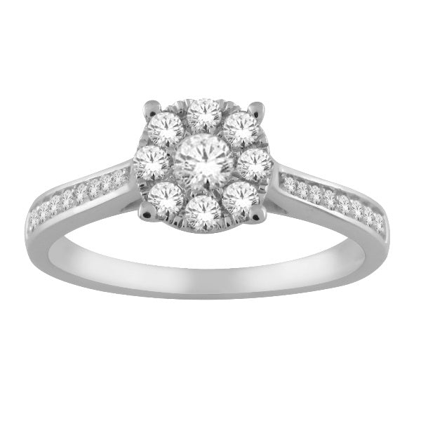 9ct White Gold Solitaire .33ct Diamond Ring