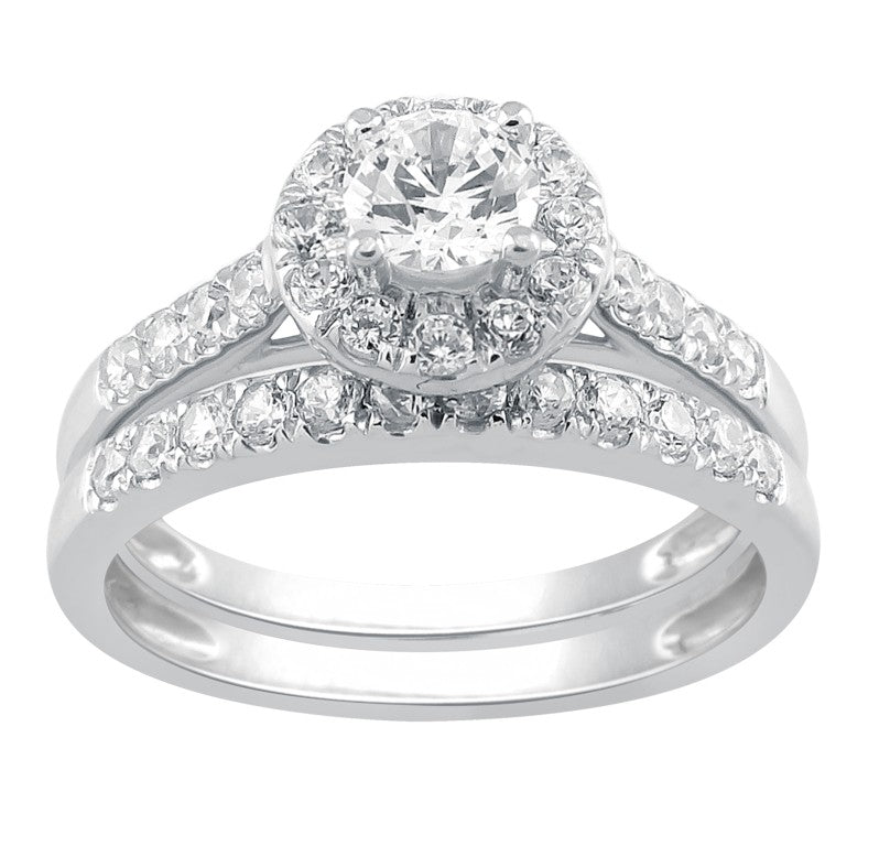 9ct White Gold Bridal Set .75ct Diamond Rings