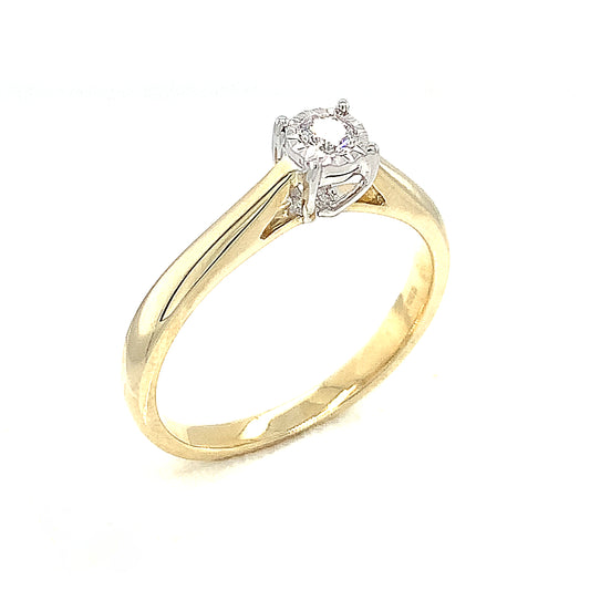 9ct Solitaire .09ct Diamond Ring