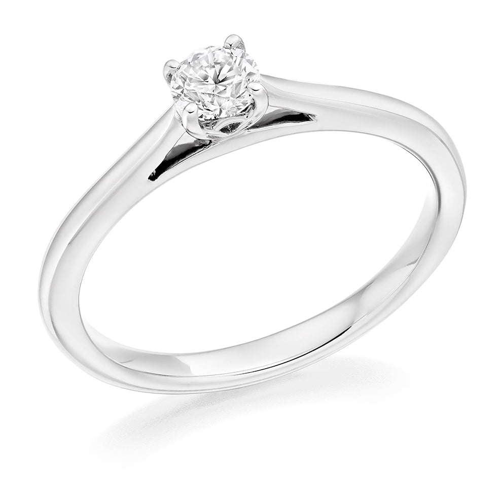 9ct White Gold Solitaire .23ct Diamond Ring
