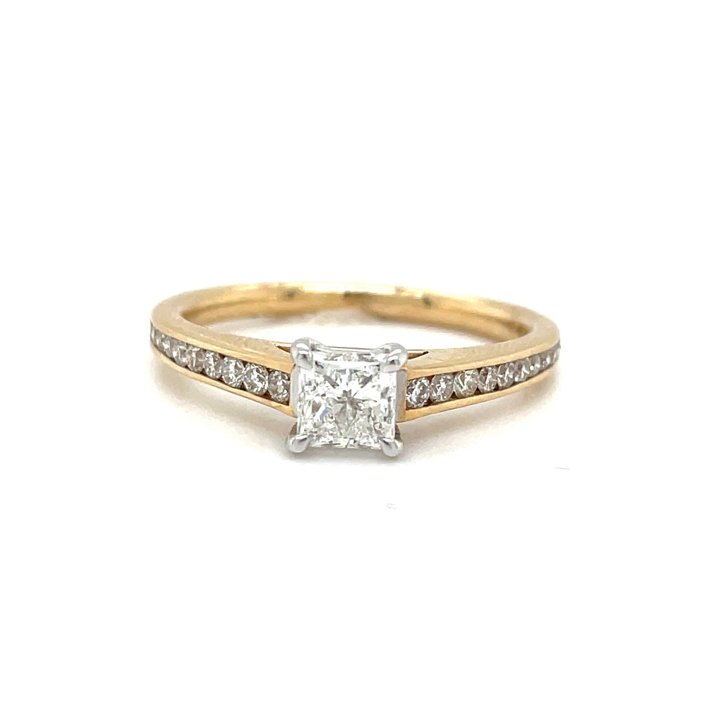 9ct Yellow Gold Princess Cut Solitaire Diamond Ring .50ct