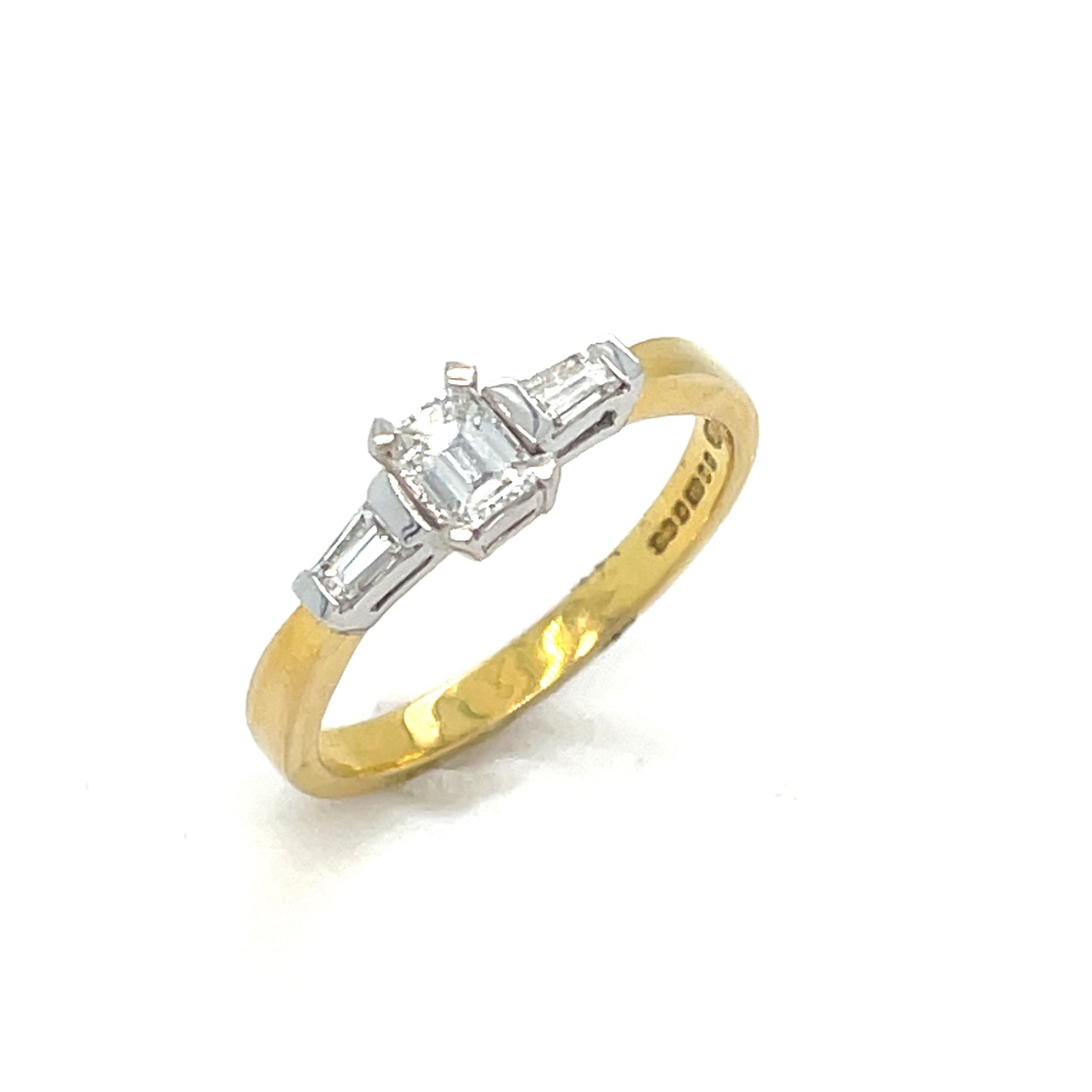 18ct Gold Three Stone Diamond Ring .40ct