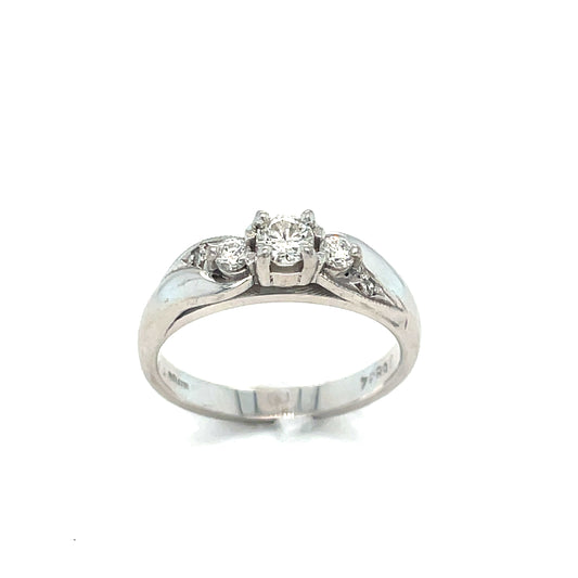 18ct White Gold Three Stone .34ct Diamond Ring
