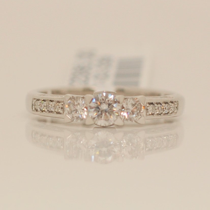 18ct White Gold Three Stone .62ct Diamond Ring