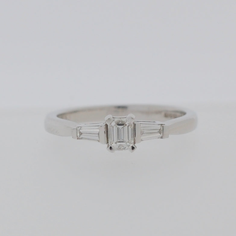 18ct White Gold Three Stone .40ct Diamond Ring