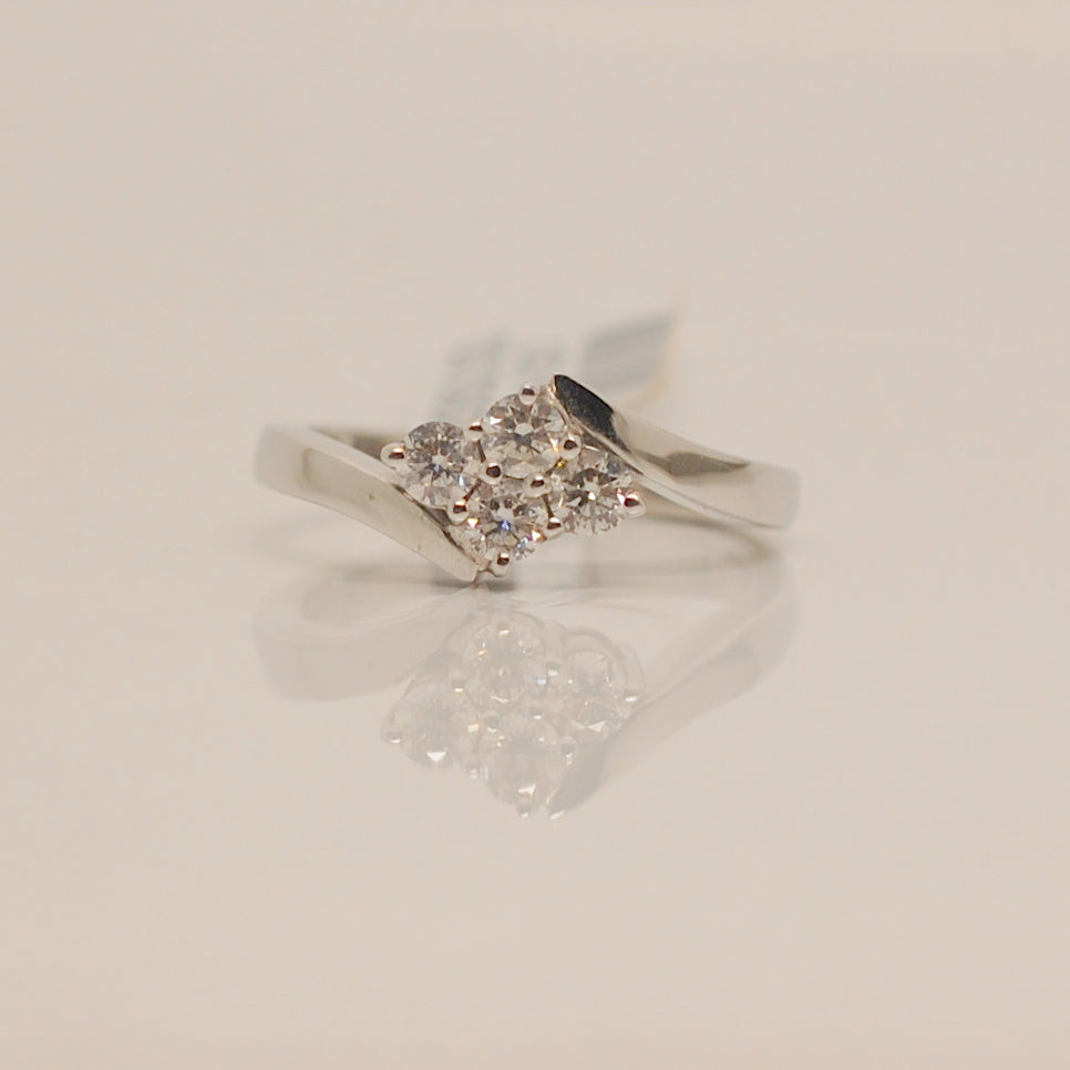 18ct White Gold Four Stone .50ct Diamond Ring