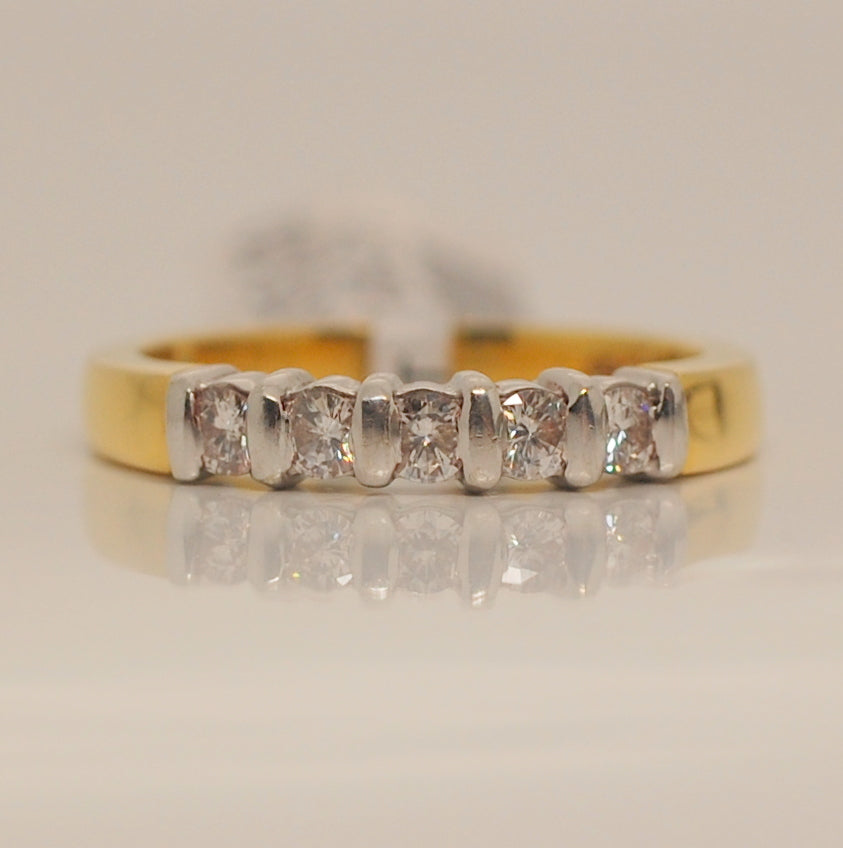 18ct Five Stone Eternity .33ct Diamond Ring