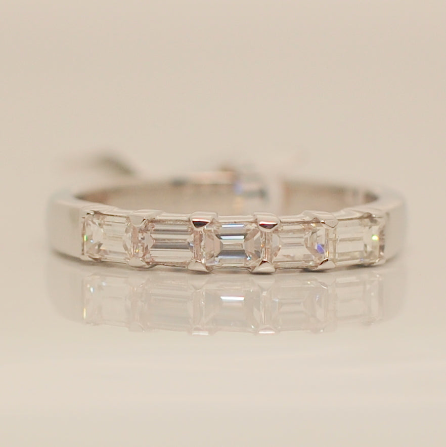 18ct White Gold Emerald Cut Eternity .75ct Diamond Ring