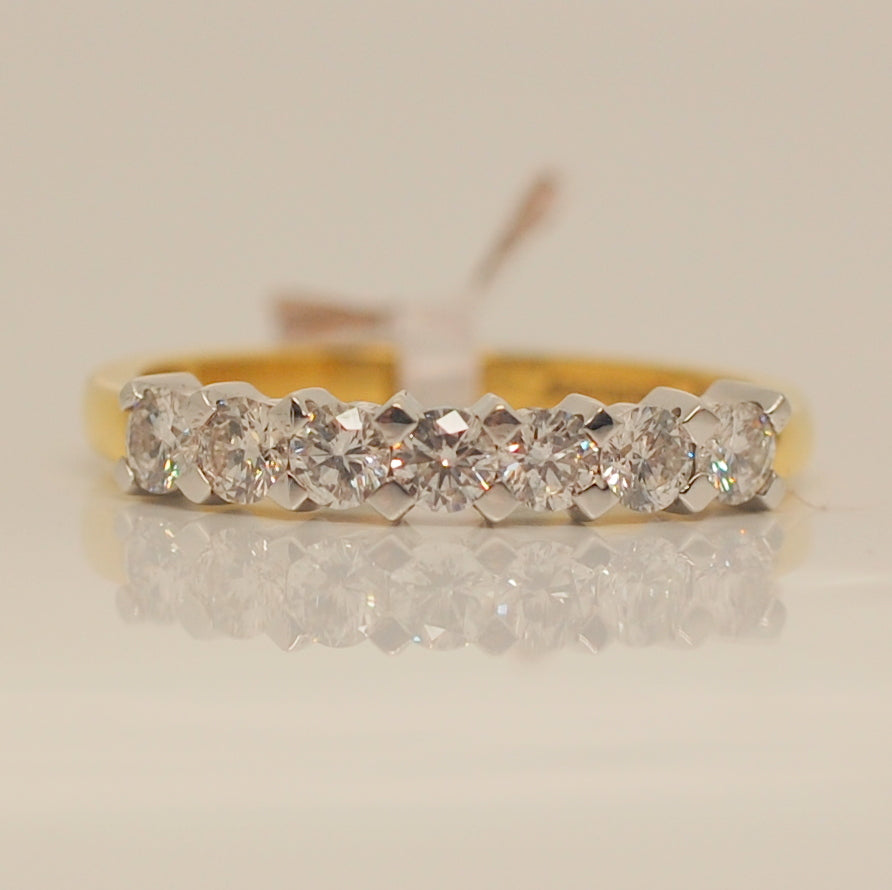 18ct Seven Stone Eternity .70ct Diamond Ring