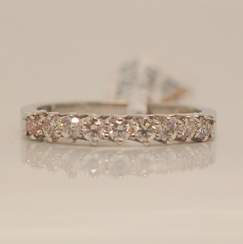 18ct White Gold Nine Stone Eternity .52ct Diamond Ring