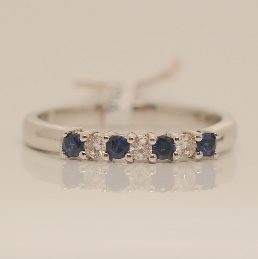 18ct Sapphire & Diamond Eternity Diamond Ring