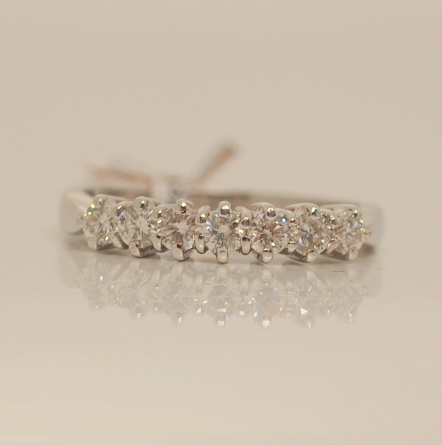 18ct White Gold Seven Stone Eternity .56ct Diamond Ring
