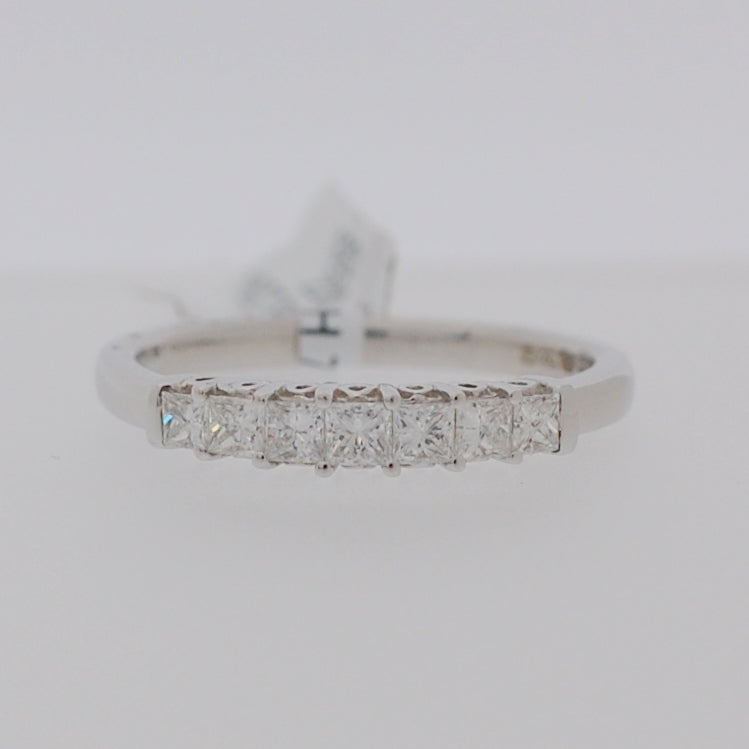 18ct White Gold Seven Stone Eternity .46ct Diamond Ring