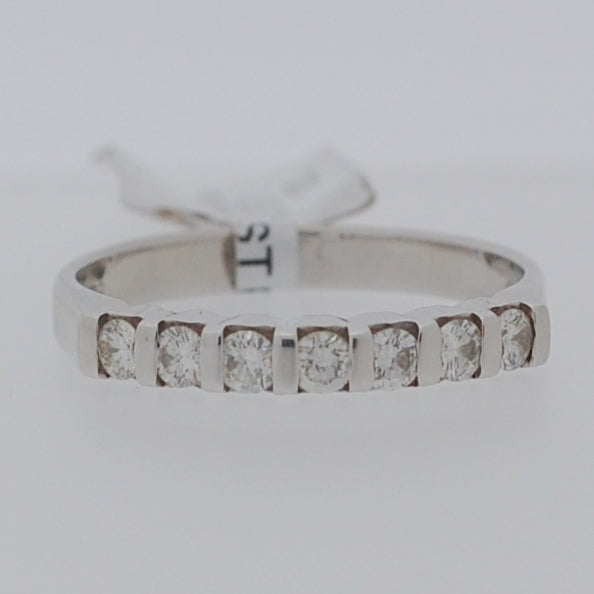 18ct White Gold Seven Stone Eternity .35ct Diamond Ring