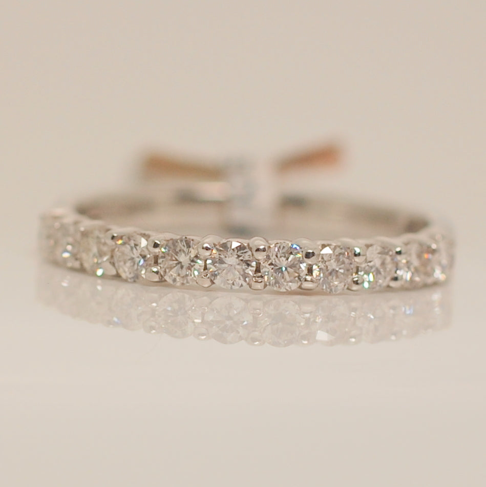 18ct White Gold Eleven Stone Eternity .50ct Diamond Ring