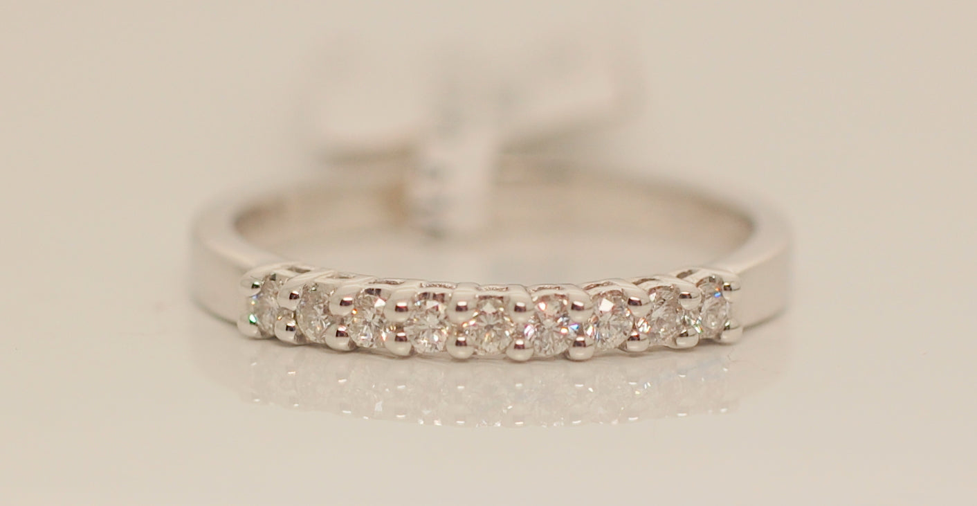 18ct White Gold Nine Stone Eternity .16ct Diamond Ring