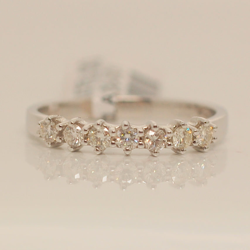 18ct White Gold Seven Stone Eternity .30ct Diamond Ring