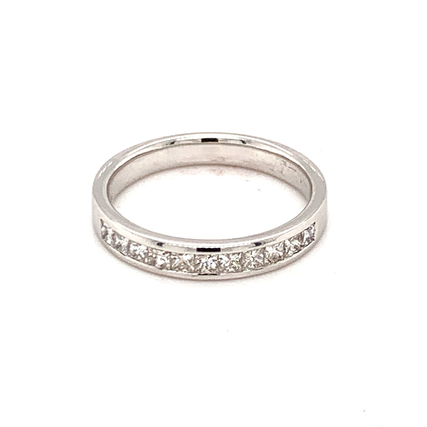 9ct White Gold Eleven Stone Princess Cut .50ct Diamond Ring