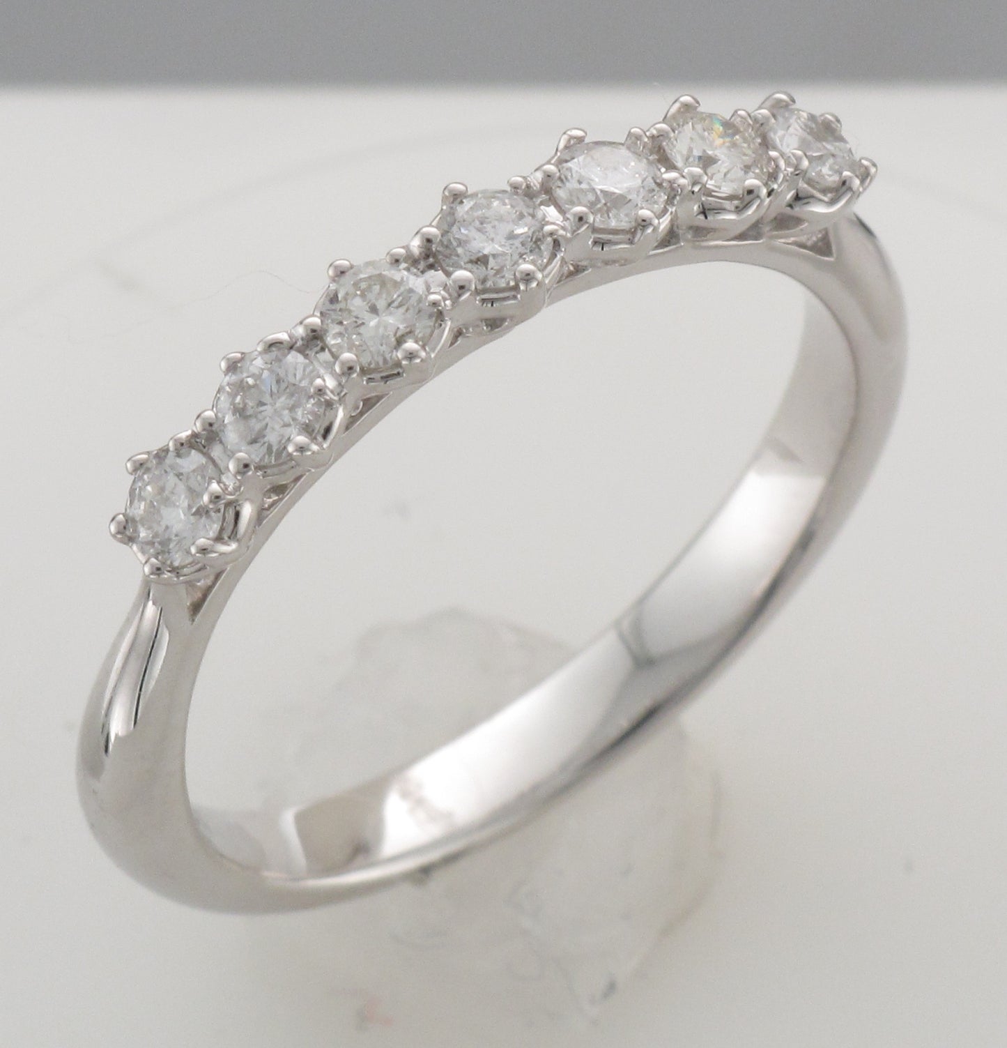9ct White Gold Seven Stone Eternity .35ct Diamond Ring