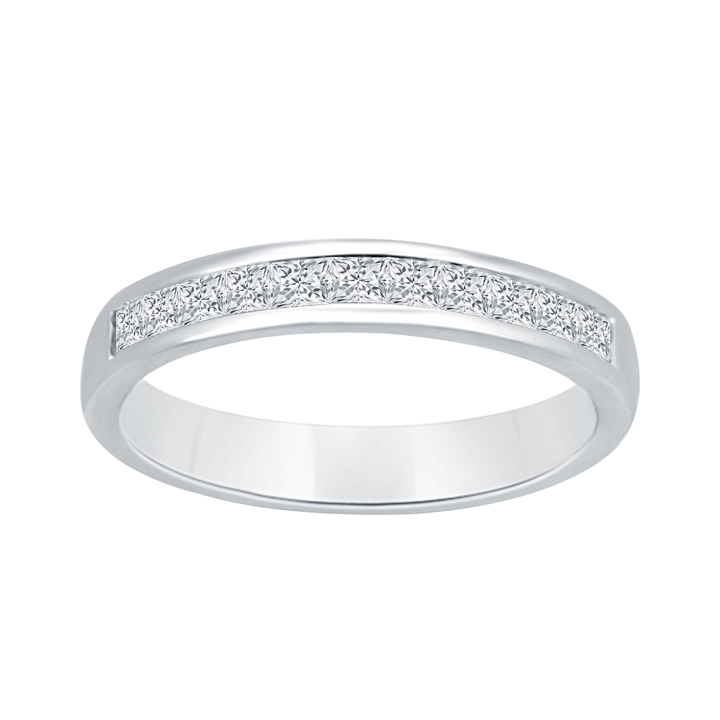 18ct White Gold Princess Cut 11stone .50ct Diamond Ring