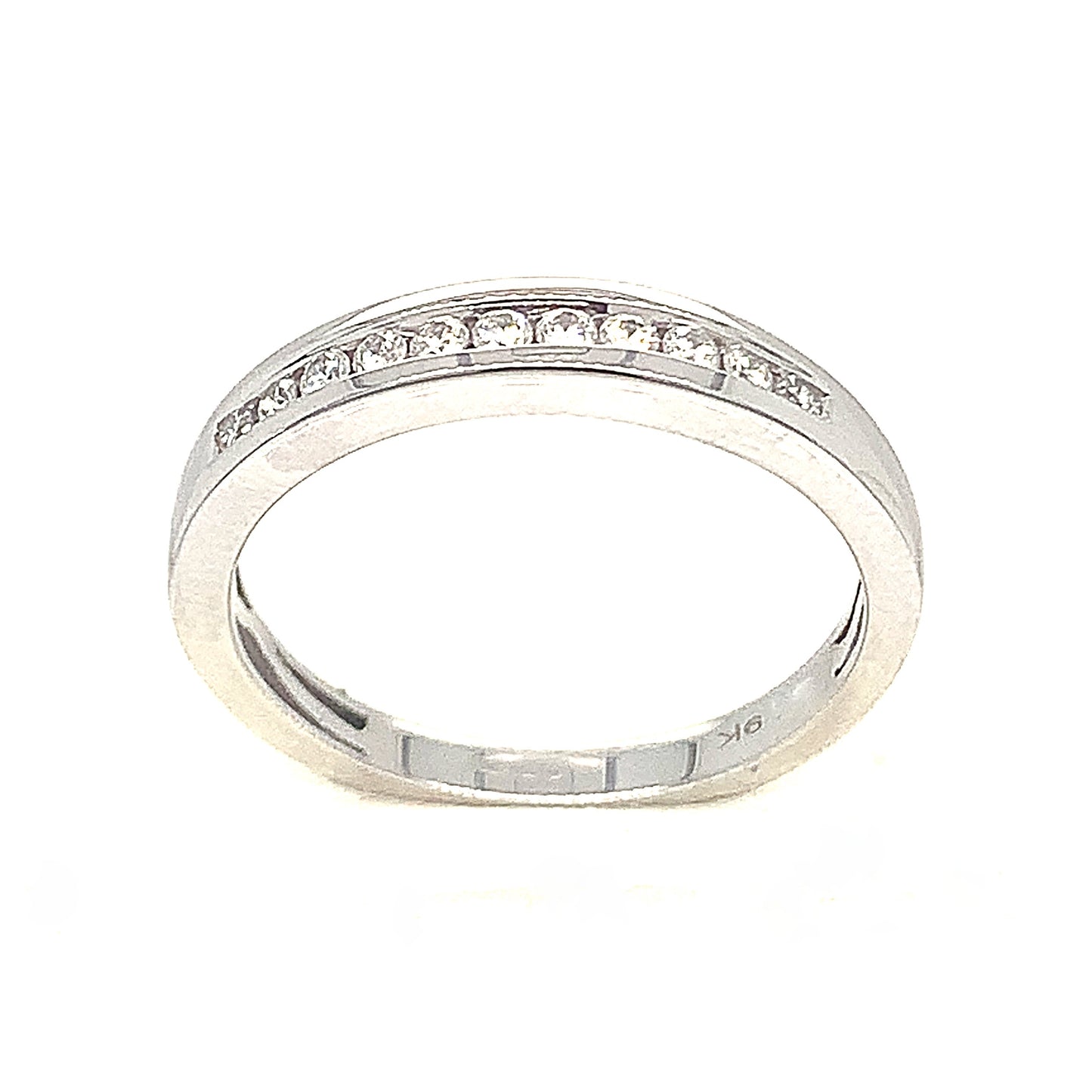 9ct White Gold 9 Stone Channel Set Eternity Ring