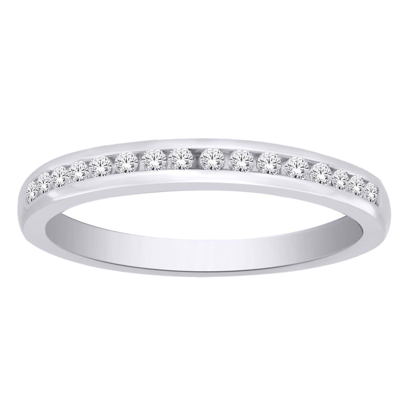 9ct White Gold Channel Set Eternity .18ct Diamond Ring