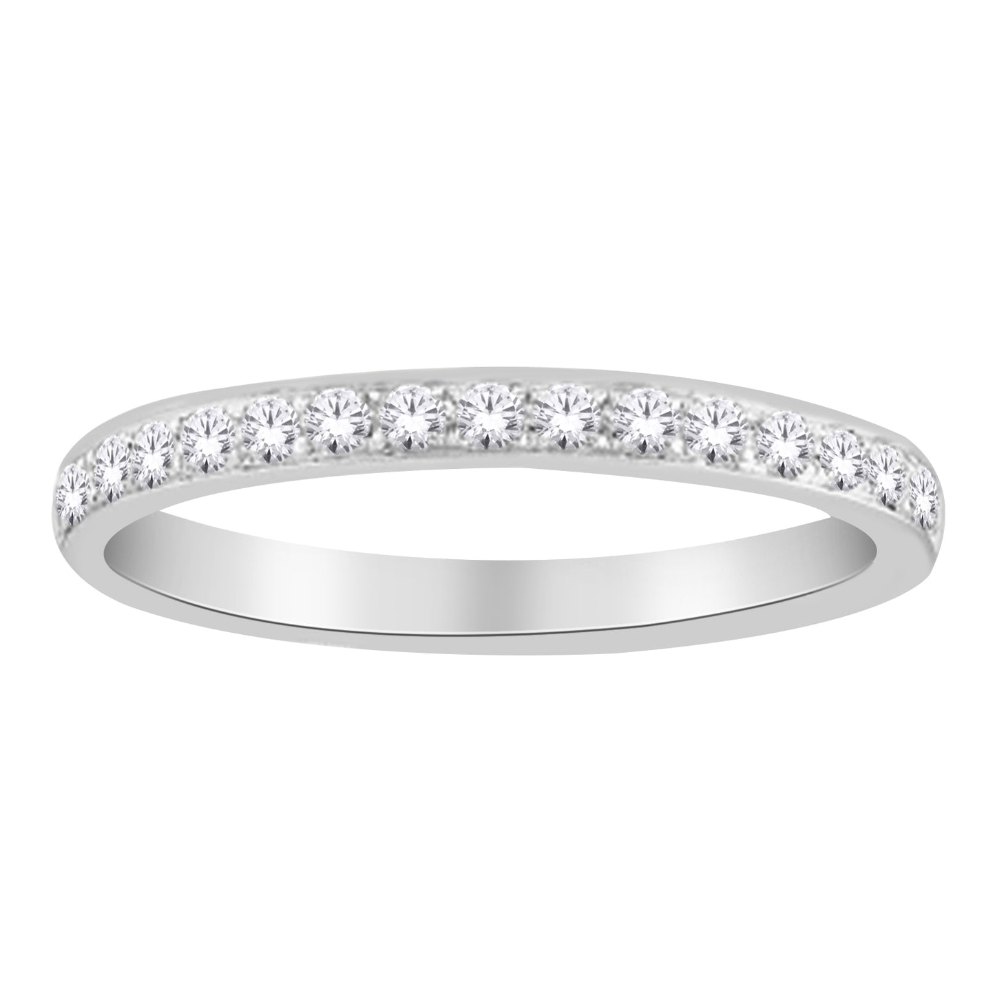 9ct White Gold 15stone Pave Setting .20ct Diamond Ring