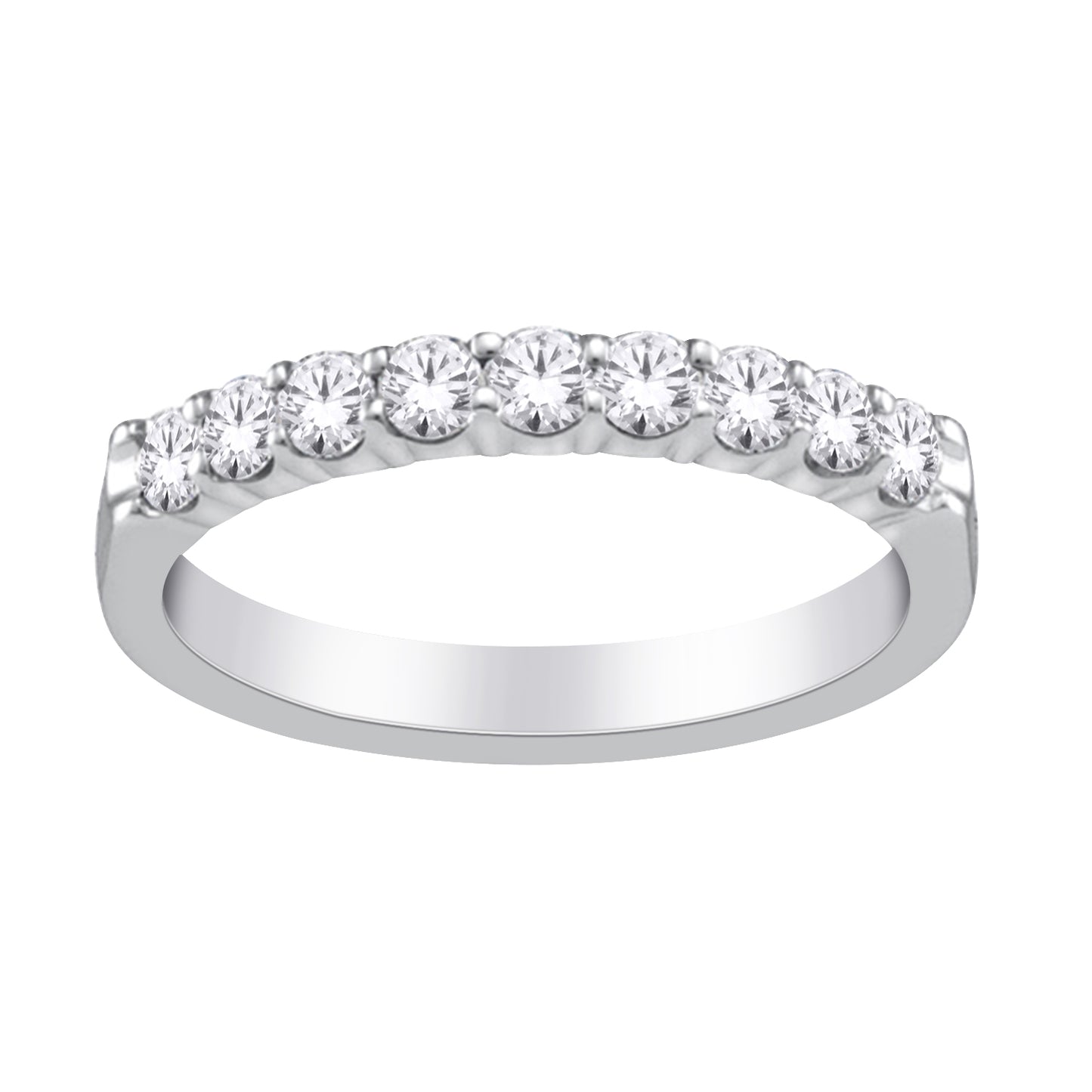 9ct White Gold 9stone Eternity .15ct Diamond Ring