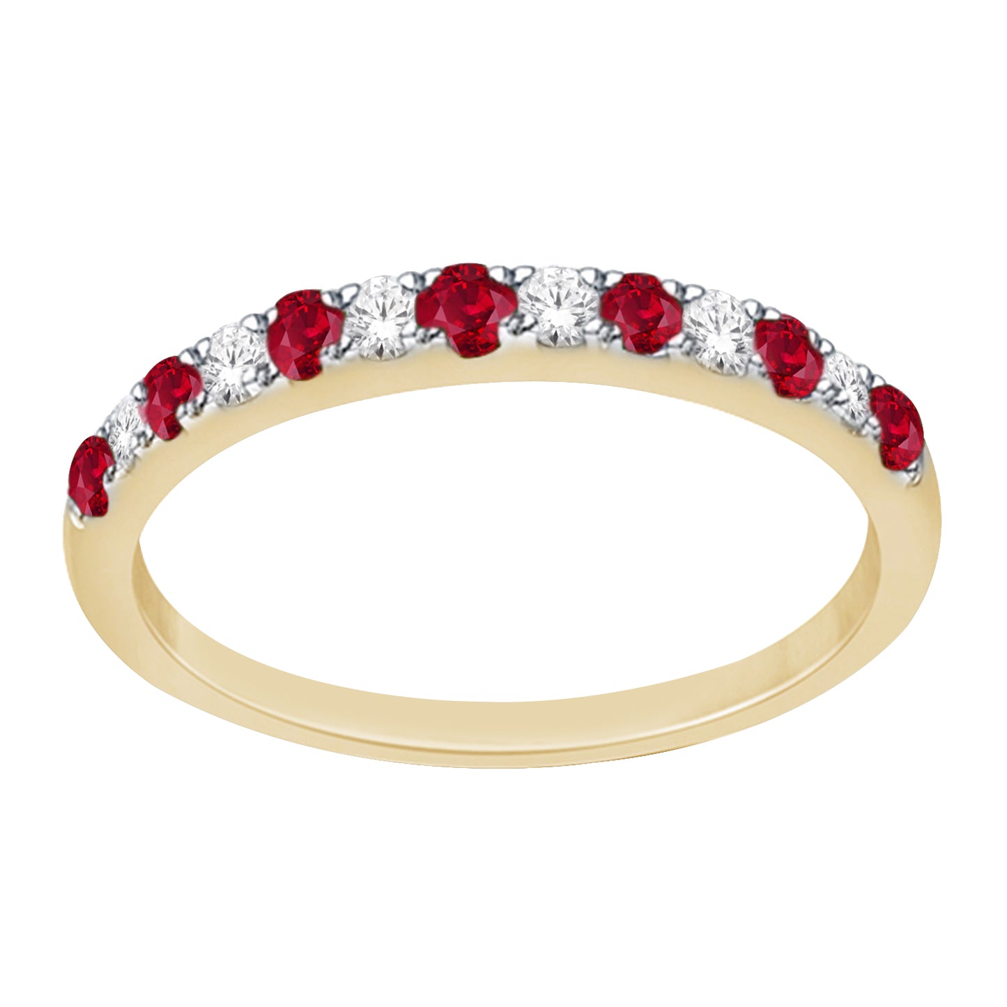 9ct Ruby And Diamond 13stone Eterning Ring