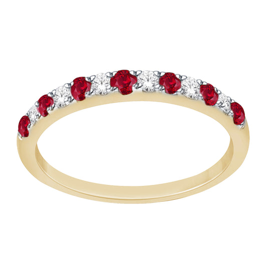 9ct Ruby And Diamond 13stone Eterning Ring
