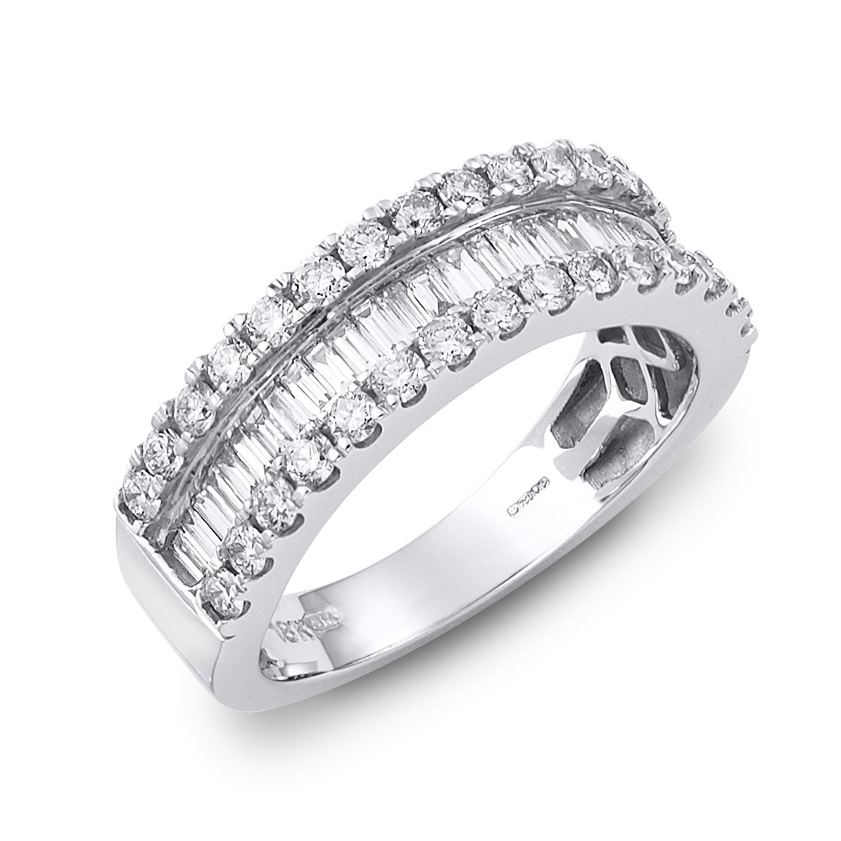 9ct White Gold Baguette & Brilliant Eternity Ring .50ct