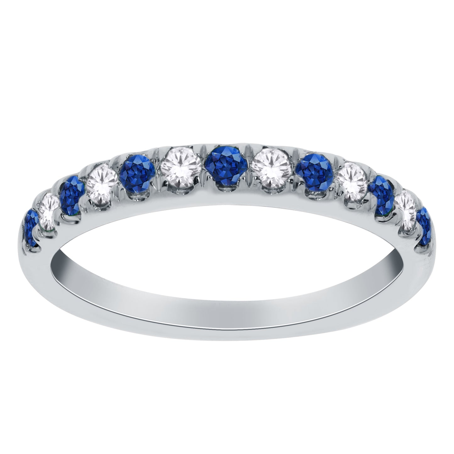 9ct White Gold Sapphire And Diamond Eternity Ring