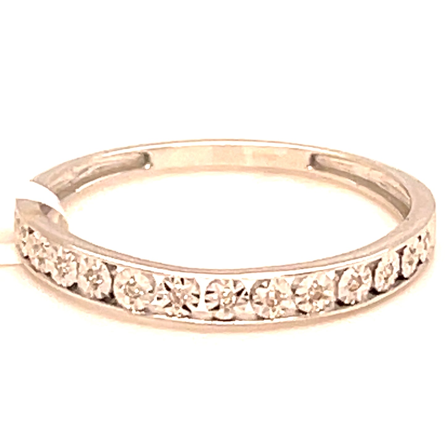 9ct White Gold Eternity .09ct Diamond Ring